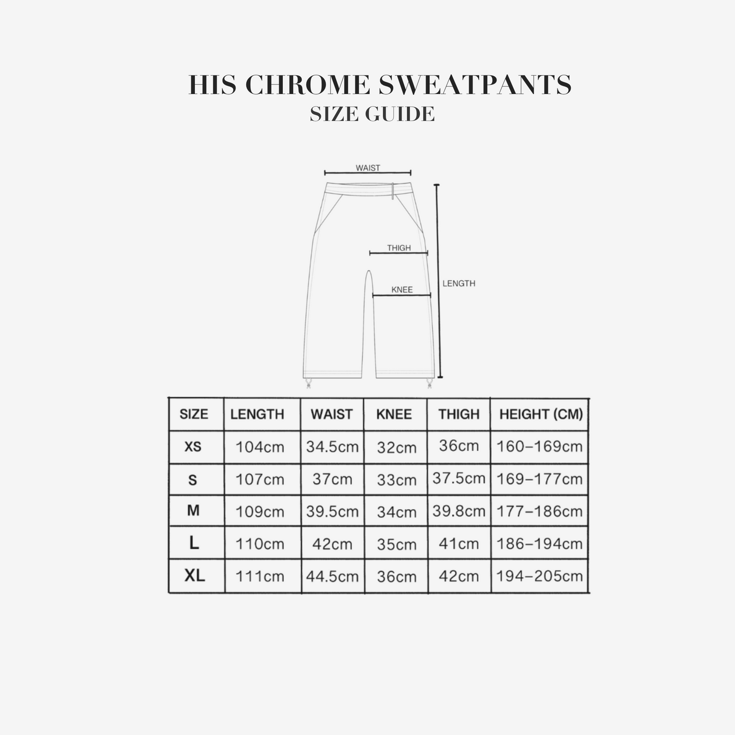 HIS CHROME SWEATPANTS